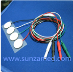 4 Colors surface electrode with cable&1.5MM pin, white foam  backing Removable wear sensor electrode 019-400400