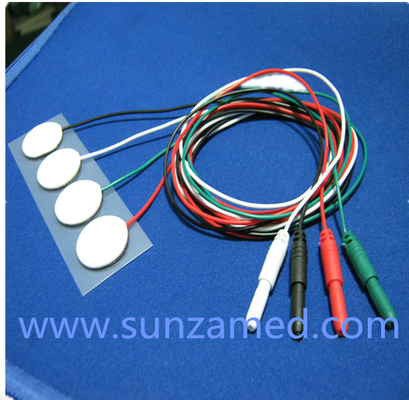 4 Colors surface electrode with cable&1.5MM pin, white foam  backing Removable wear sensor electrode 019-400400