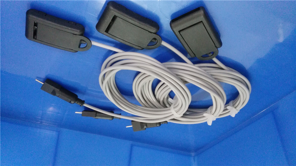 ERBE plate cables, Most popular sales ,with 2.35mm pins,gray color silicone materials,length=3meters
